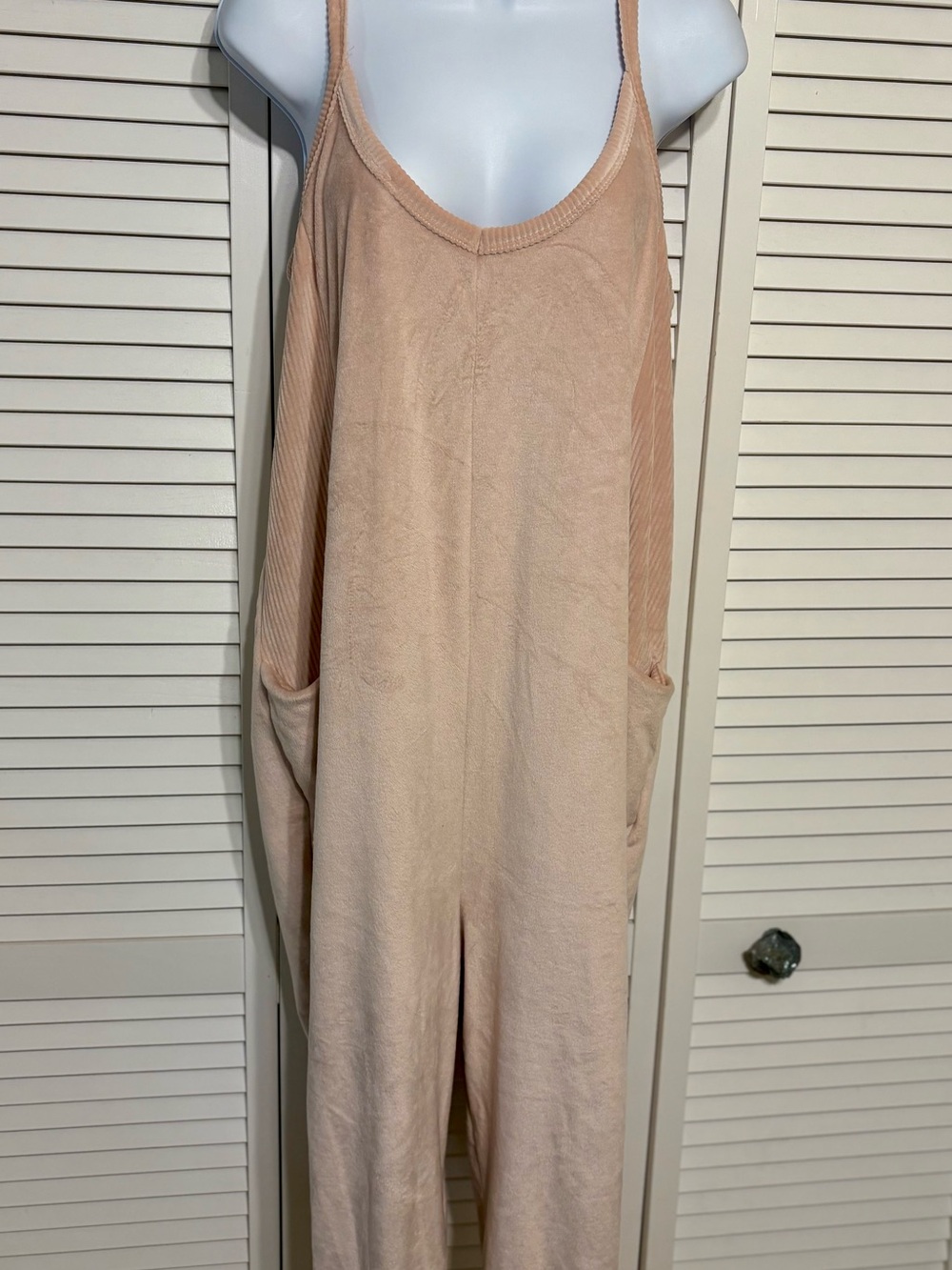 Sincerely Jules Blush Pink Ribbed Jumpsuit